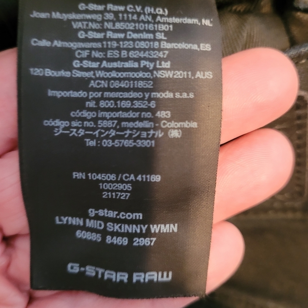 G-Star Raw Lynn Mid Waist Skinny Black Jeans Women's Size 30x32 - Picture 6 of 6